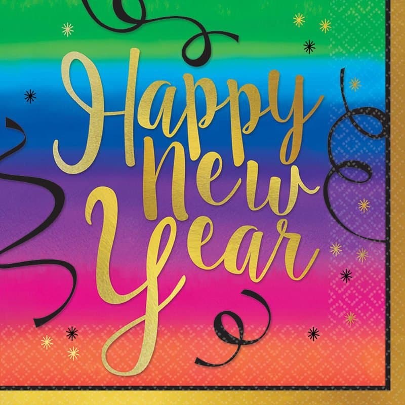 Colorful New Year Lunch Napkins 36ct