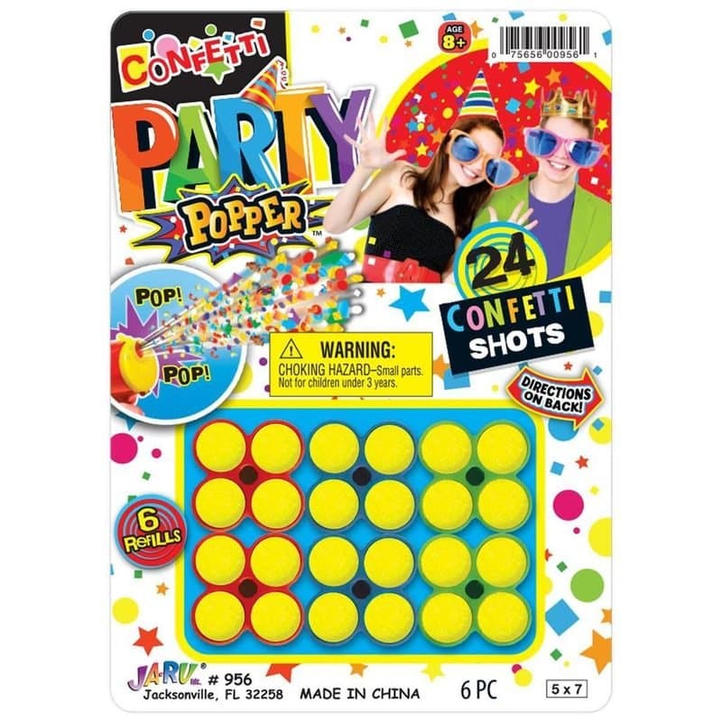 Confetti Party Popper Cartridges - 6 Refills
