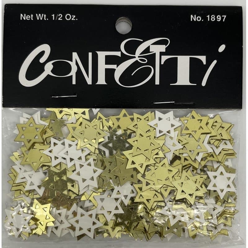 Confetti - Star Of David, Gold/White