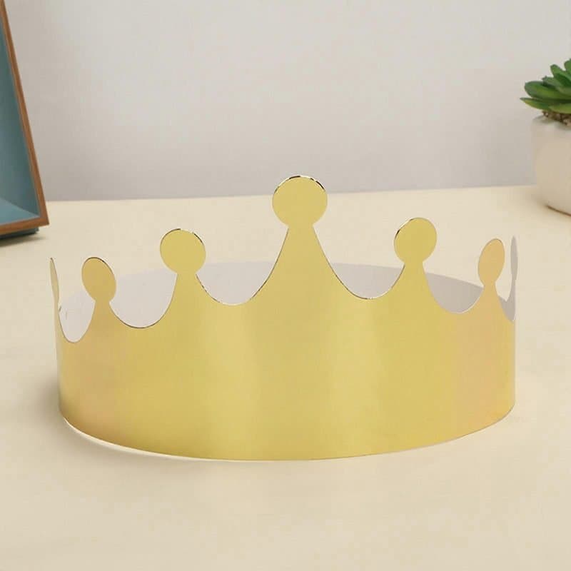 Crown - Cardboard Gold Crowns, 5ct, 23.2" x 4.2"