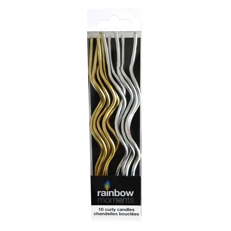 Curly Gold/Silver Candles (10pk)