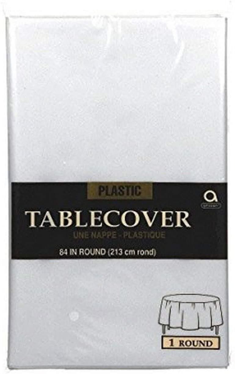 84" Round Plastic Table Cover - Clear