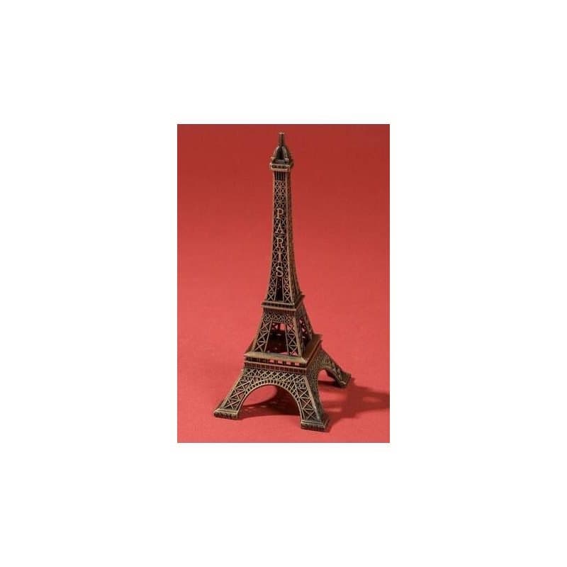 Decoration - Metal Eiffel Tower, 6" Tall, Brown