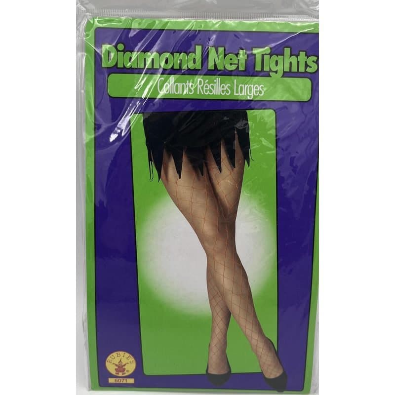 Diamond Net Tights Red