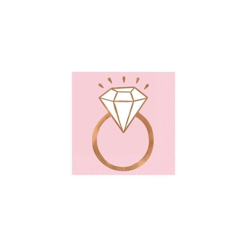 Diamond Ring Blush Lunch Napkins 16ct