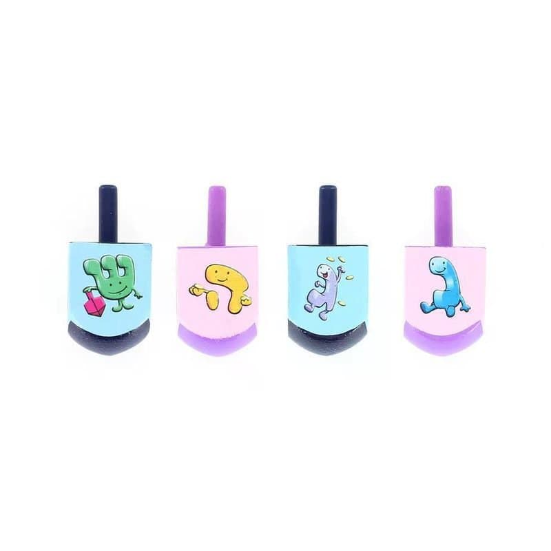 Dreidel - Chanukah Celebration, Wooden - Light Blue/Dark Blue