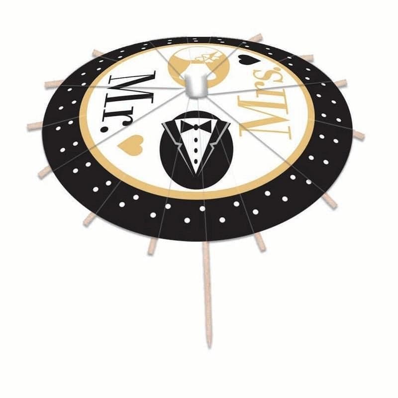 Drink Mr& Mrs Umbrellas 12ct