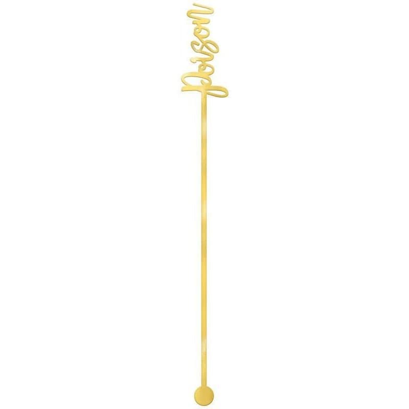 Drink Stirrers Poison Gold Plastic 12ct