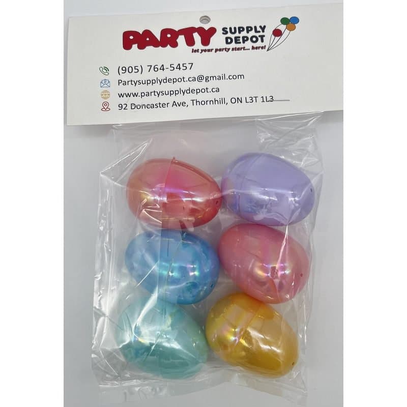 Easter Egg - Fillable Easter Egg, Plastic, Colorful, Shiny, 6ct, 2" Tall
