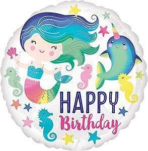18" Foil Balloon - HBD Mermaid
