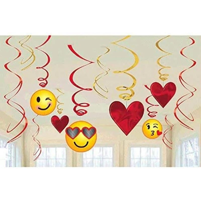 Emoji Swirl Decoration 12ct