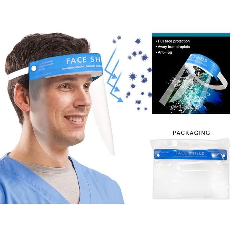 Face Shield with Elastic Band and Sponge Headband