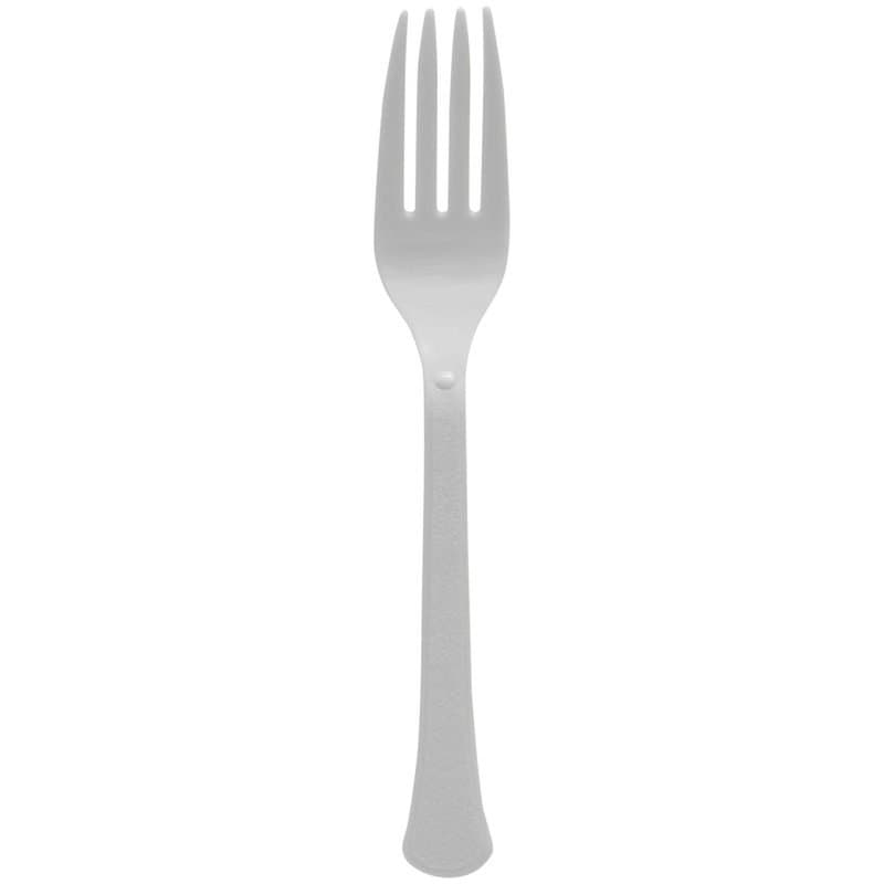 Forks Plastic Reusable 20ct - Silver