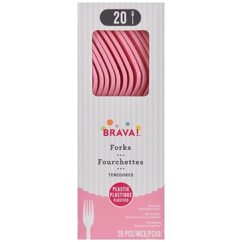 Forks Premium Quality - New Pink 20ct