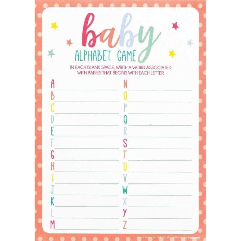 GAME ALPHABET Baby Shower