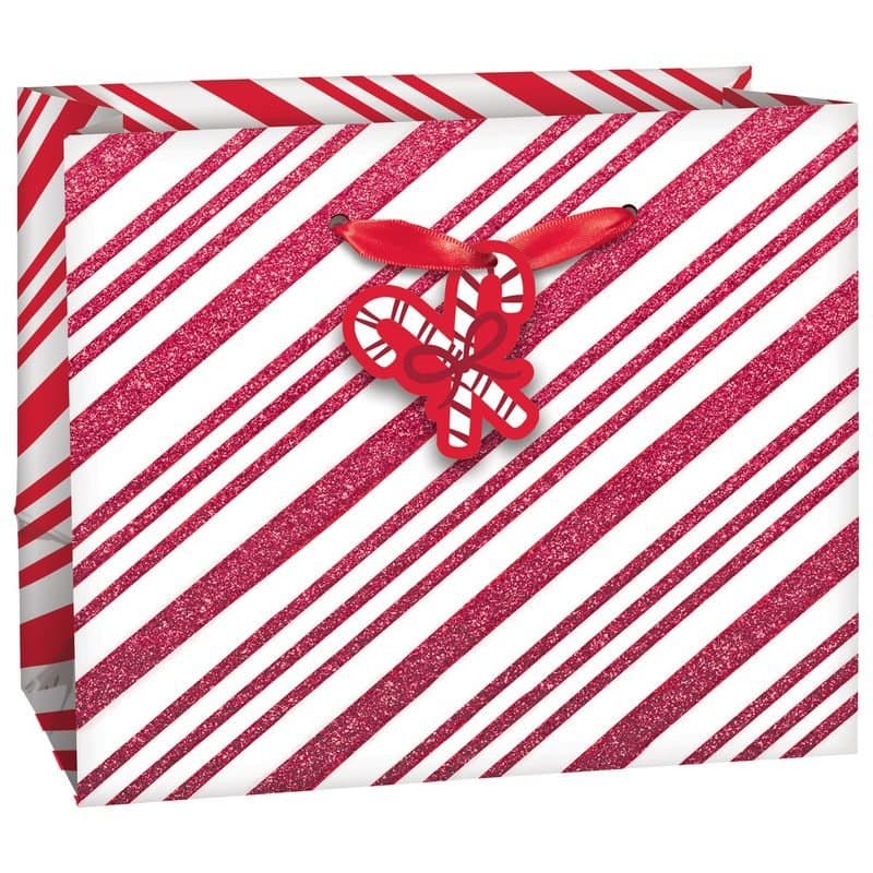 Gift Bag - Candy Stripes, Small Christmas Gift Bag, 5.5"x4.5"x2.75"
