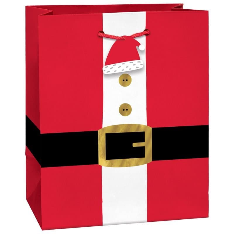 Gift Bag - Small Christmas Gift Bag, Santa, Red, 5.5"x4.5"x2.75"