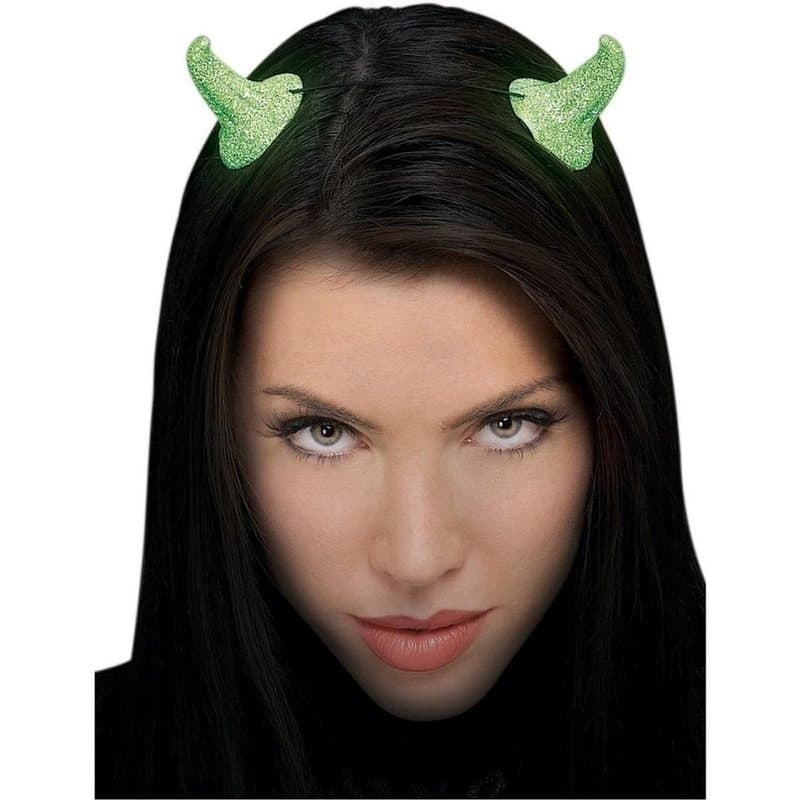 Glitter Devil Horns - Silver