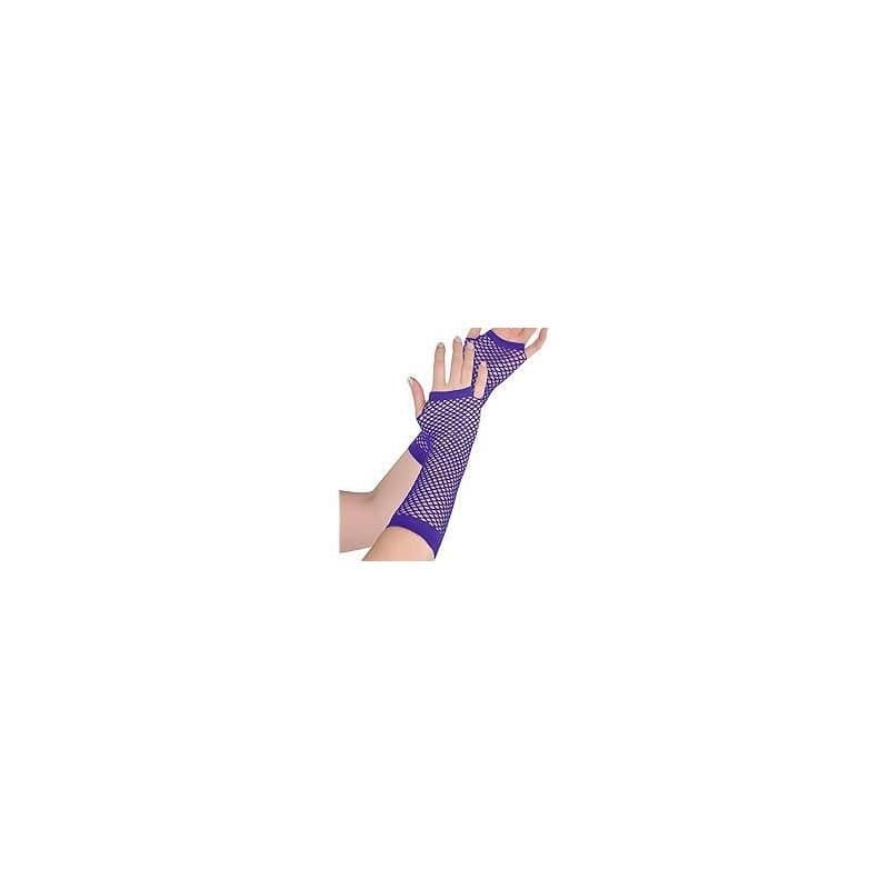 Gloves Fishnet Long - Purple
