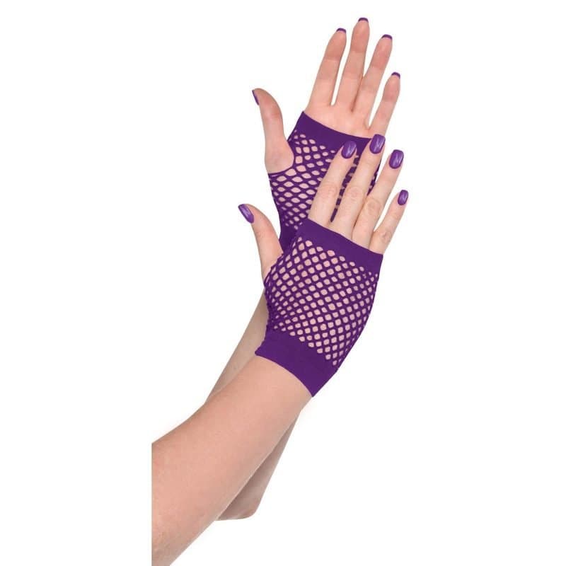 Gloves Short Fishnet - Purpel