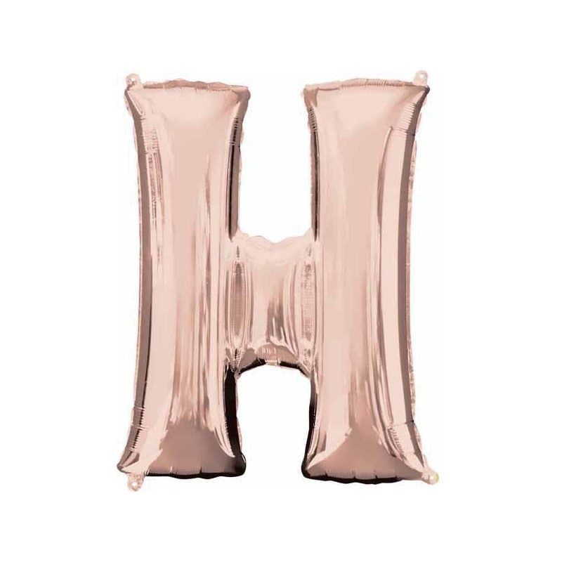"H" 34" SS Rose Gold Foil