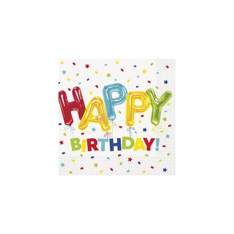 Happy Balloon Birthday Lunch Napkin-16 CT
