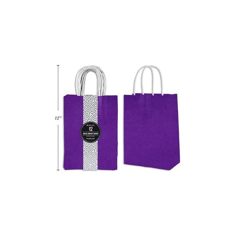 Kraft Bags Purple 12ct
