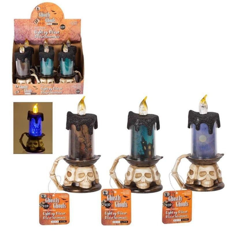 LED Ghostly Ghoul Glitter Candle