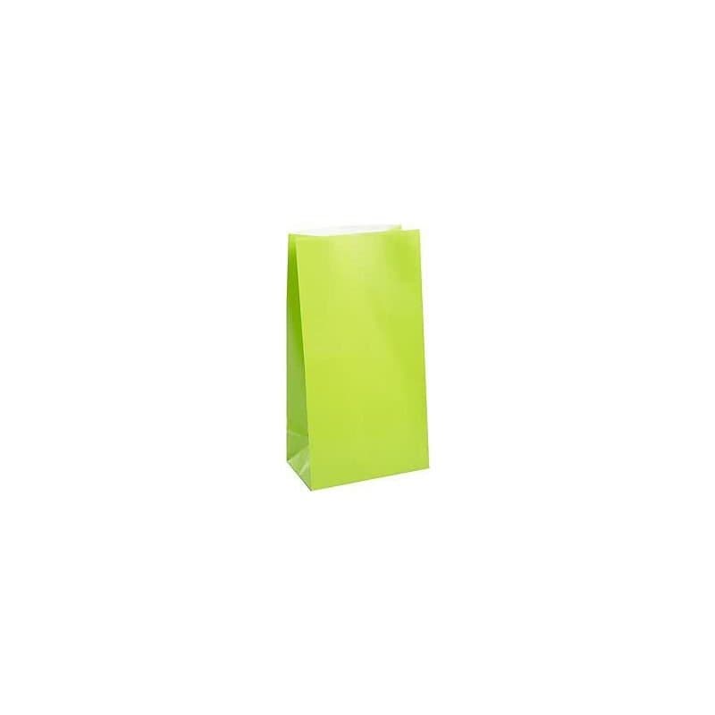 Lime Green Paper Party Bags 12ct