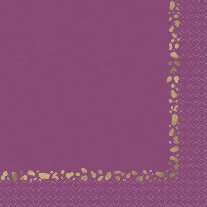 Lunch Napkins Modern Gold & Purple 16ct