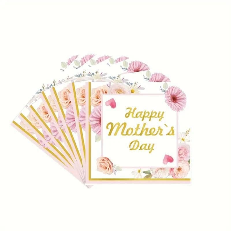 Lunch Napkins Mothers Day Pink Roses 24ct