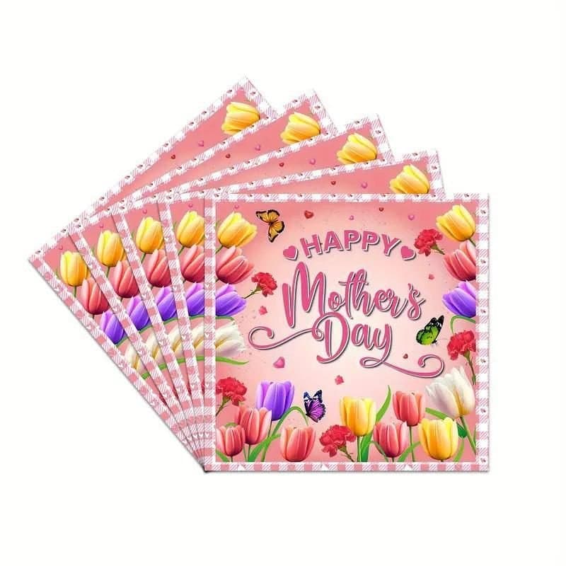 Lunch Napkins Mothers Day Tulips 10ct