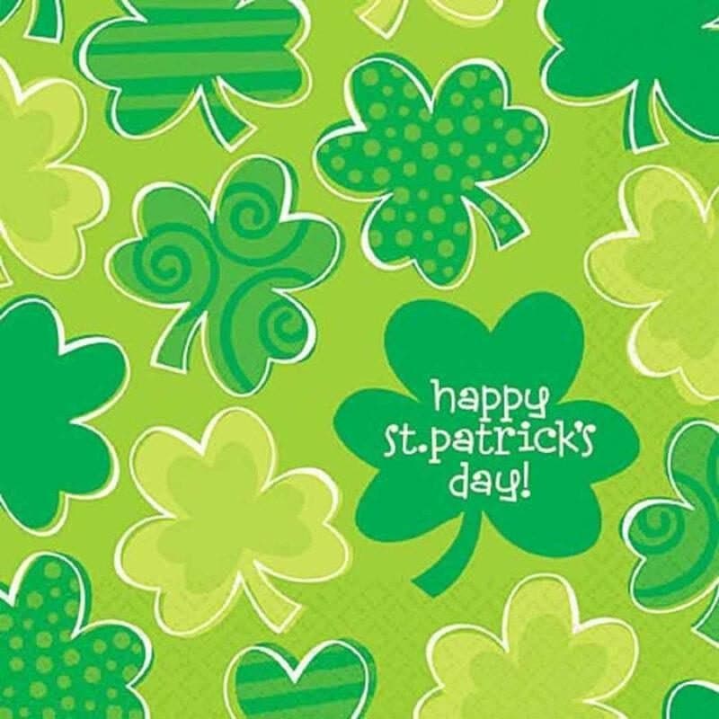 Lunch Napkins St. Patrick's Day "Playful Shamrocks" 36ct