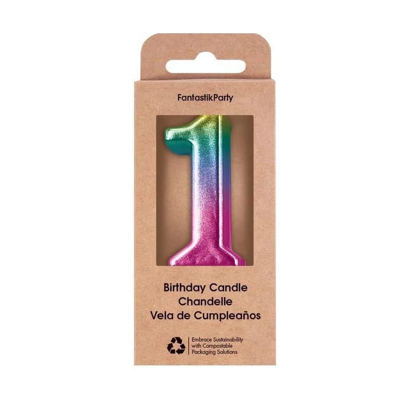 Metallic Ombre Birthday Candle #1
