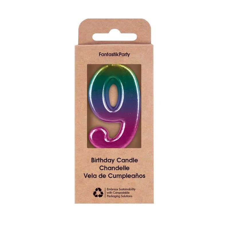 Metallic Ombre Birthday Candle #9