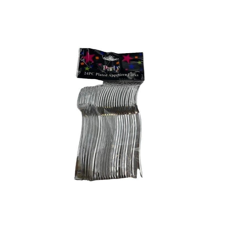 Mini Forks Plastic - Silver 24ct