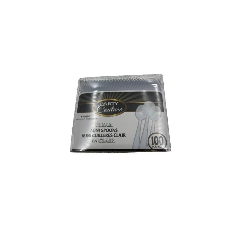 Mini Spoons Plastic - Clear 100ct
