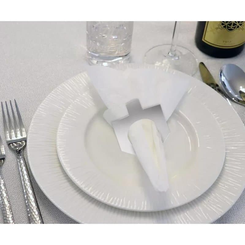 Napkin Rings - Silver Acrylic 4pcs