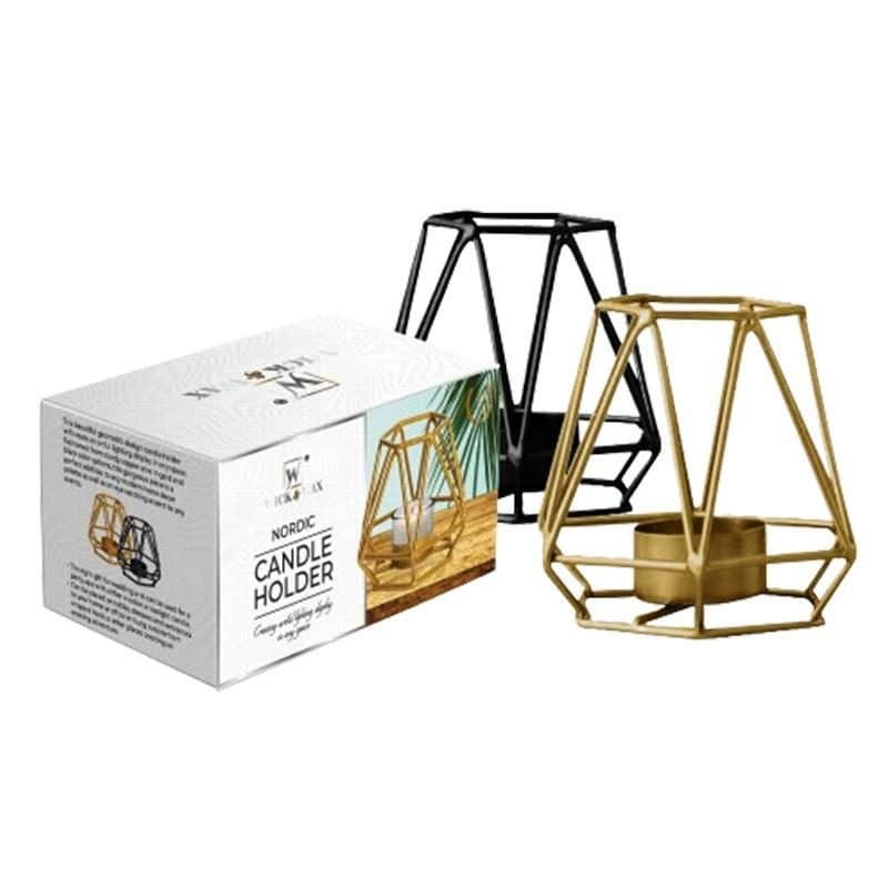 Nordic Candle Holder - Gold & Black - 2 pk