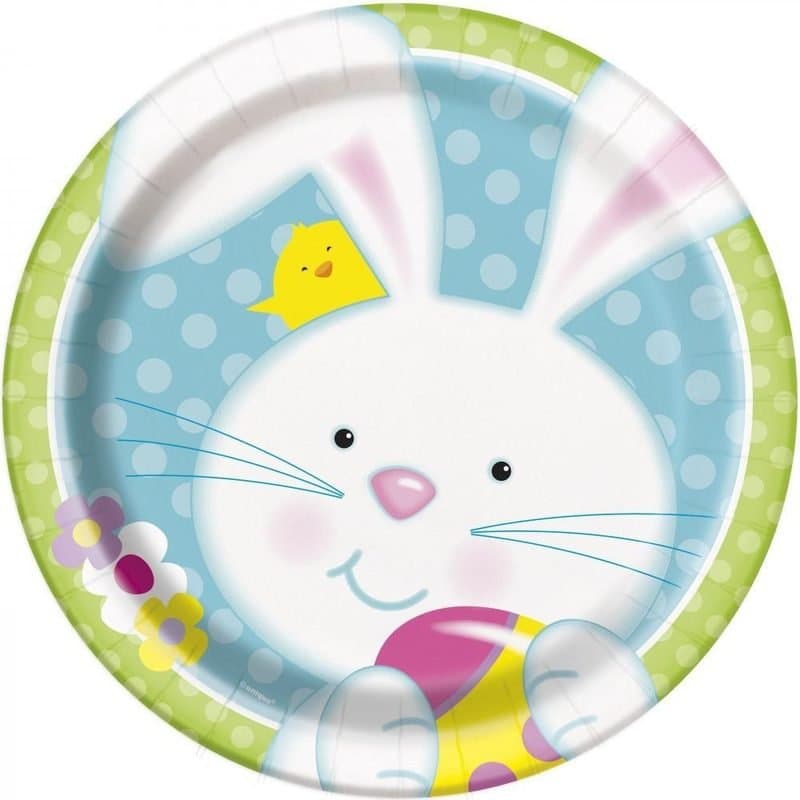 Paper Plate - 10" Spring Easter Bunny Paper Plate, 8Ct