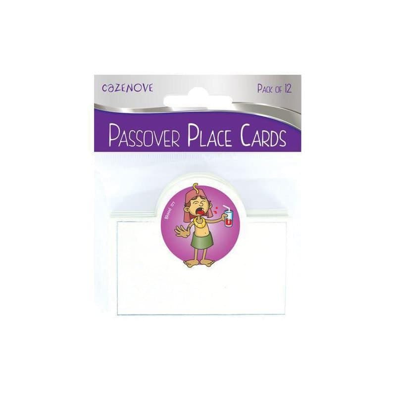 Passover Seder 10 Plagues Place Cards Silver Foiled 12 pk