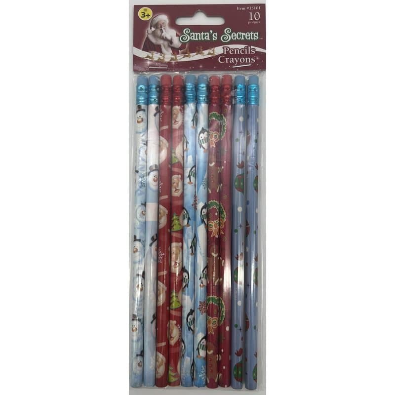 Pencils - Christmas, 5 Designs, 10pcs