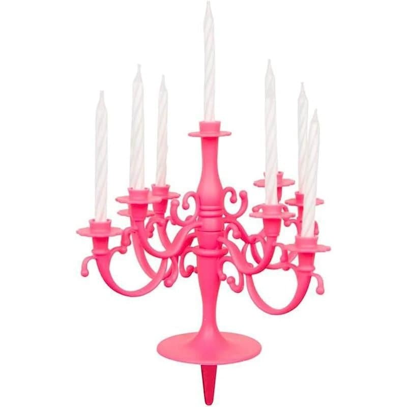 Pink Birthday Candelabra Cake Topper