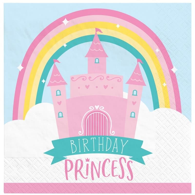 Princess Castle Birthday Beverage Napkins 16ct