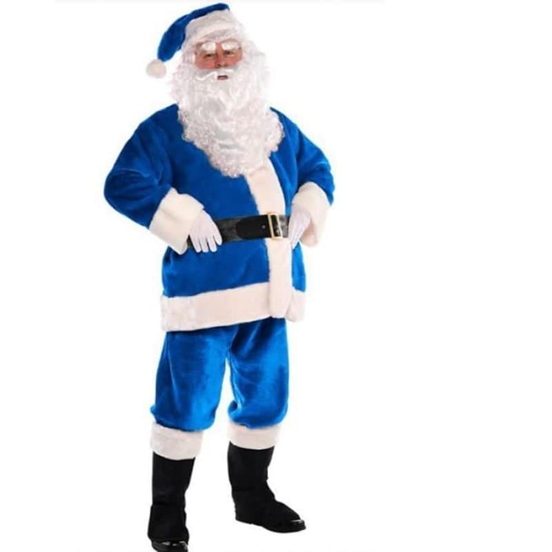 Santa Suit Plush Blue - L