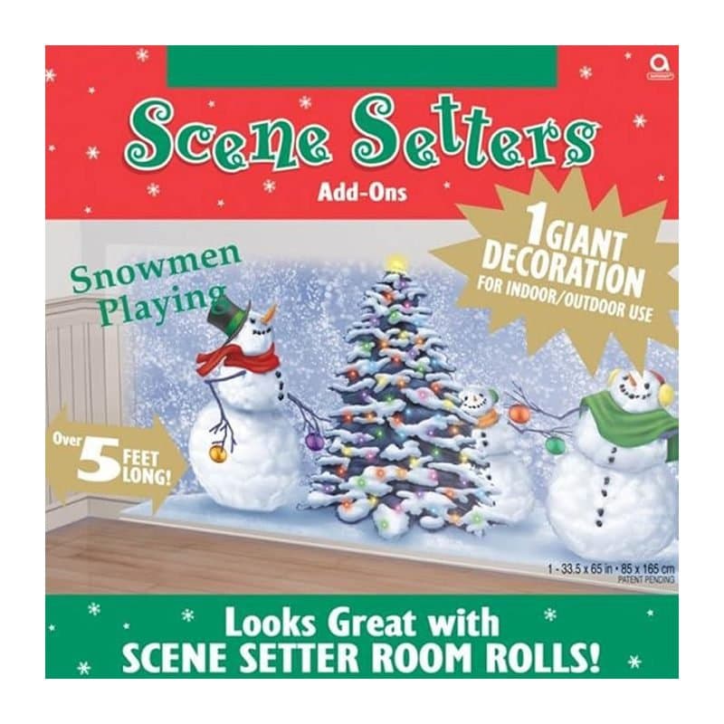 Scene Setters - Snowman Playing, 1pc, 33.5" x65"