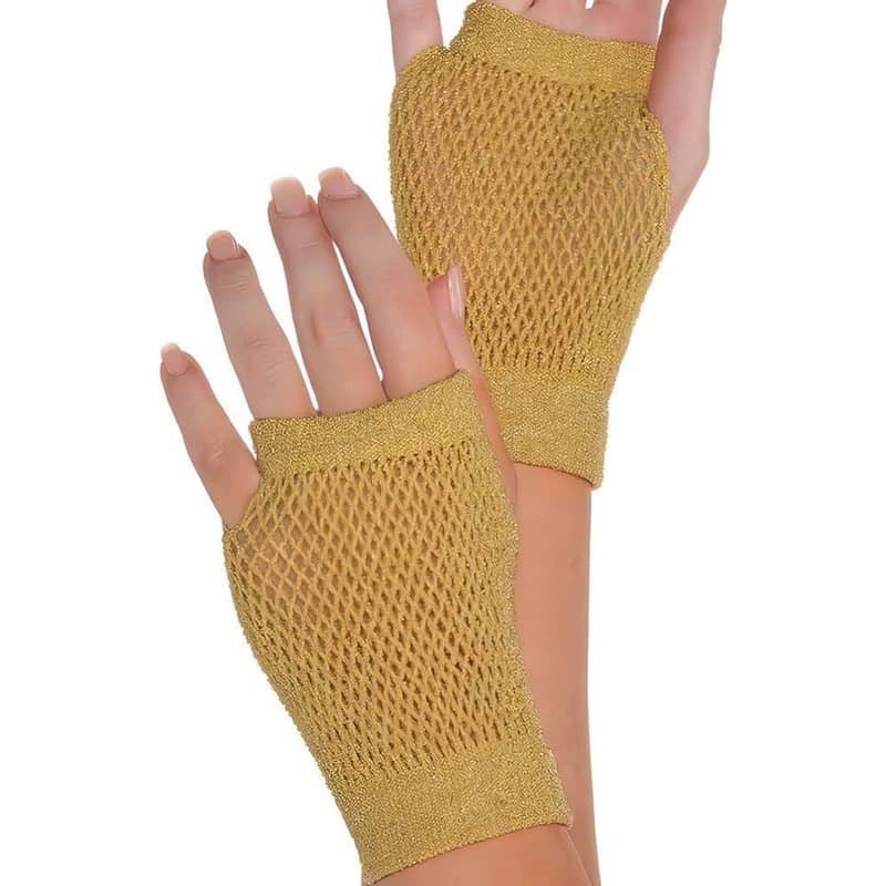 Short Fishnet Gloves - Gold