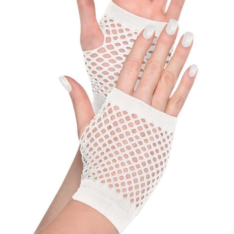 Short Fishnet Gloves - White