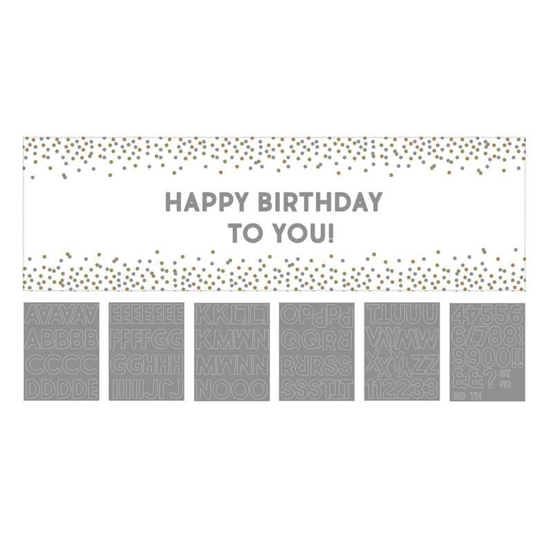 Silver & Gold Giant Customizable Banner