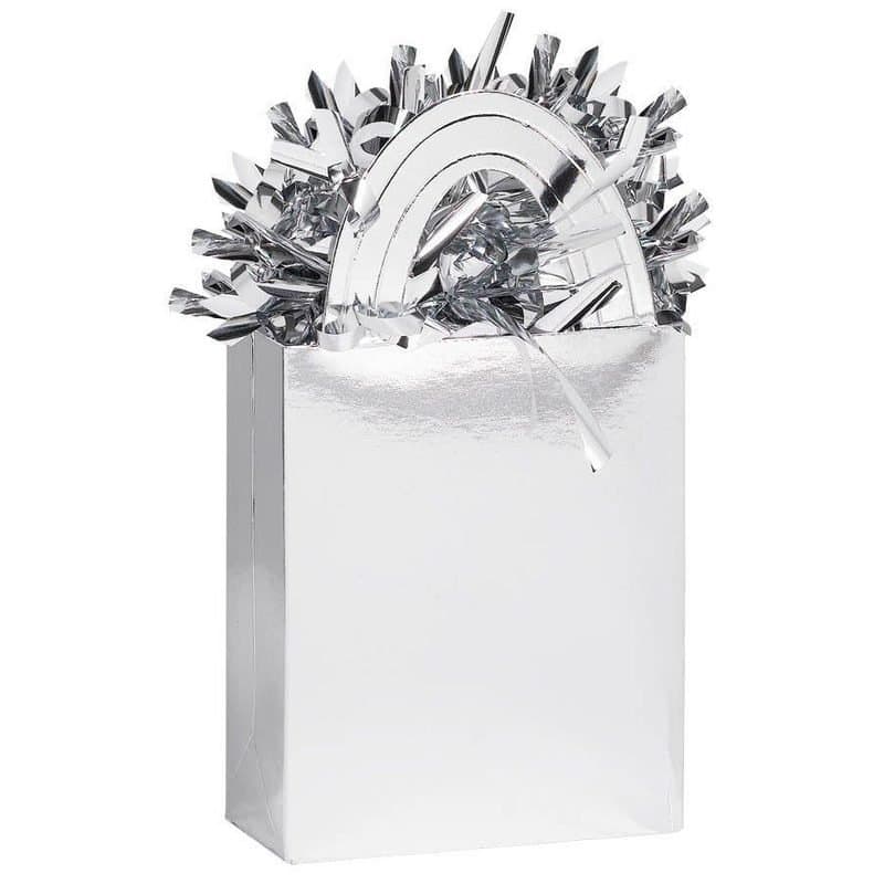 Silver Solid Mini Tote Balloon Weight